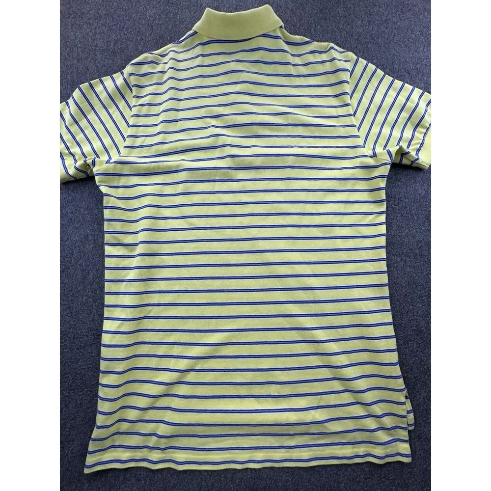 Polo Ralph Lauren Polo Mens X-Large Yellow Blue Striped Logo Pullover Golf Shirt